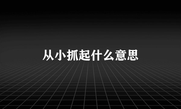 从小抓起什么意思