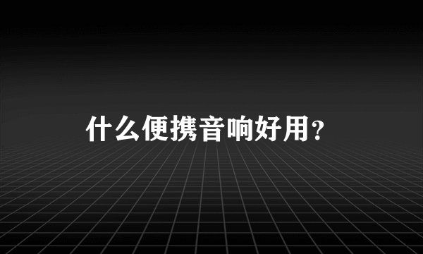 什么便携音响好用？