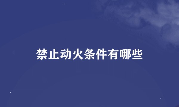 禁止动火条件有哪些