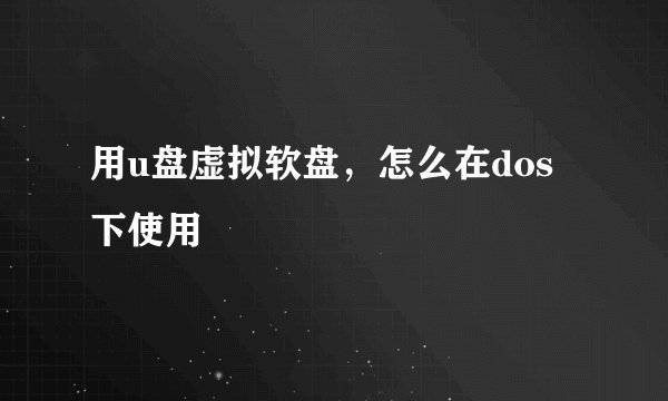 用u盘虚拟软盘，怎么在dos下使用