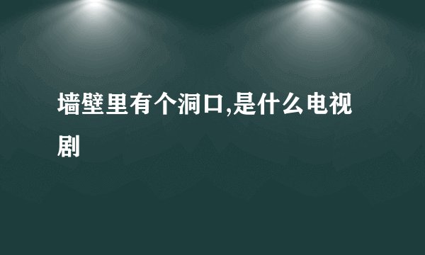 墙壁里有个洞口,是什么电视剧