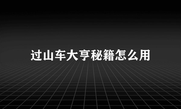过山车大亨秘籍怎么用