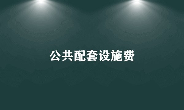 公共配套设施费