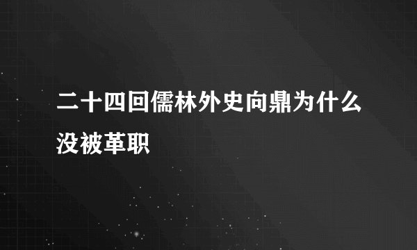 二十四回儒林外史向鼎为什么没被革职
