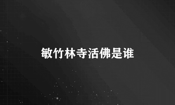 敏竹林寺活佛是谁