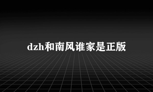 dzh和南风谁家是正版