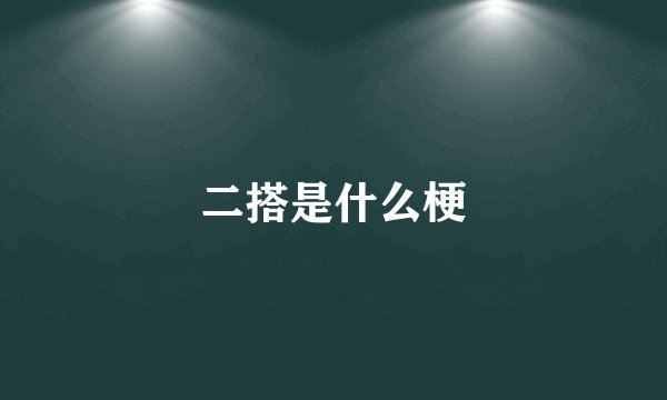 二搭是什么梗