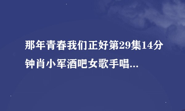 那年青春我们正好第29集14分钟肖小军酒吧女歌手唱得什么歌？谁唱得？