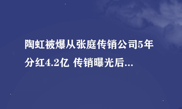 陶虹被爆从张庭传销公司5年分红4.2亿 传销曝光后要求退股