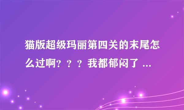 猫版超级玛丽第四关的末尾怎么过啊？？？我都郁闷了 在这死了100多次了