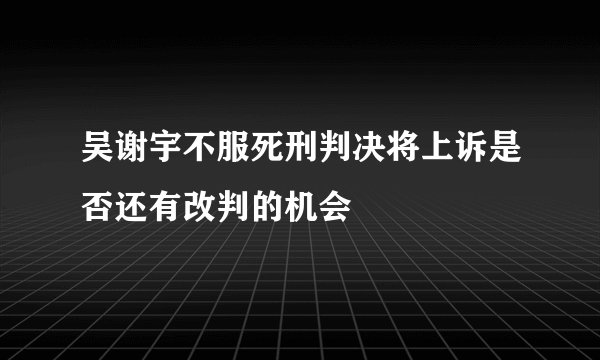 吴谢宇不服死刑判决将上诉是否还有改判的机会