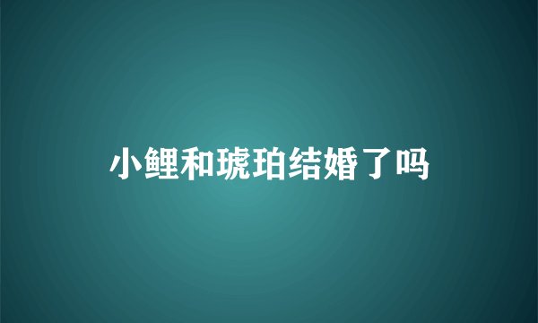 小鲤和琥珀结婚了吗