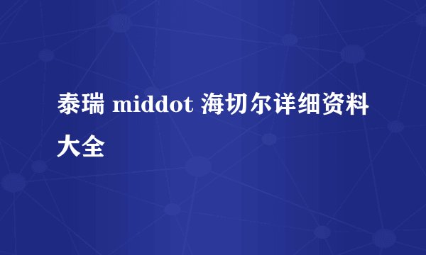 泰瑞 middot 海切尔详细资料大全