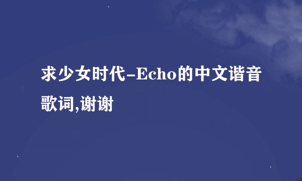 求少女时代-Echo的中文谐音歌词,谢谢