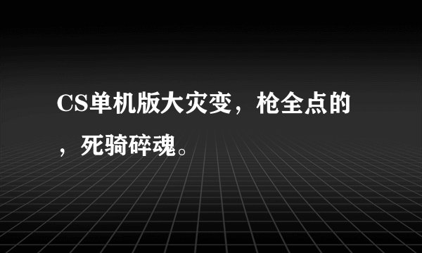 CS单机版大灾变，枪全点的，死骑碎魂。