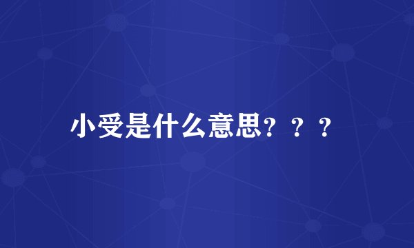 小受是什么意思？？？