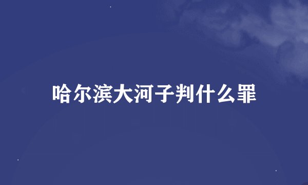 哈尔滨大河子判什么罪