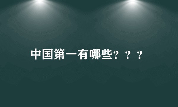 中国第一有哪些？？？