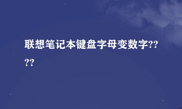 联想笔记本键盘字母变数字????
