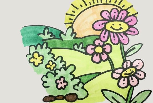 花海怎么画简笔画