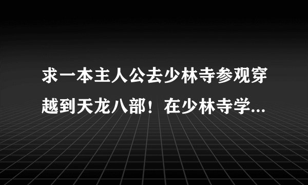 求一本主人公去少林寺参观穿越到天龙八部！在少林寺学会九阳神功！自创弹指神通！后又学会北冥神功！