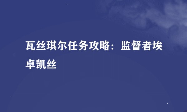 瓦丝琪尔任务攻略：监督者埃卓凯丝