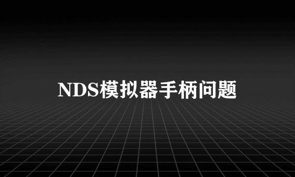NDS模拟器手柄问题