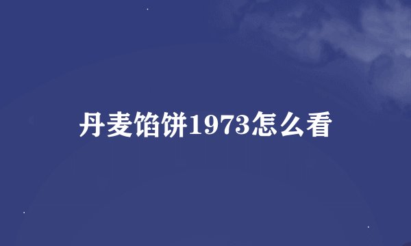 丹麦馅饼1973怎么看
