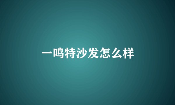 一鸣特沙发怎么样