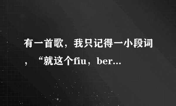有一首歌，我只记得一小段词，“就这个fiu，ber爽”是叫什么？