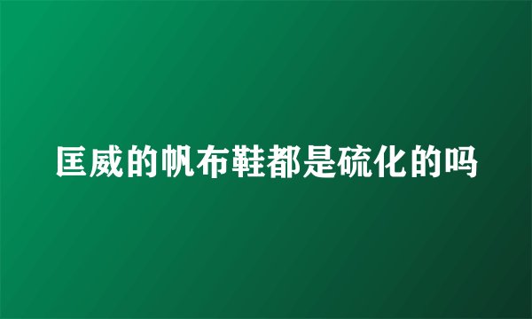 匡威的帆布鞋都是硫化的吗
