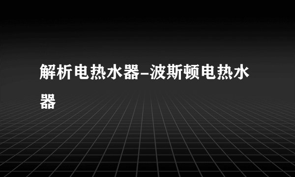 解析电热水器-波斯顿电热水器