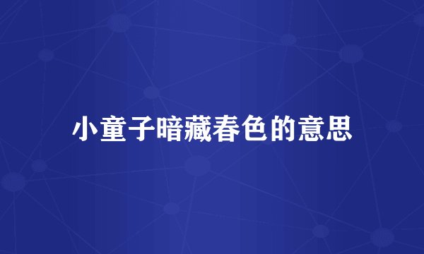 小童子暗藏春色的意思