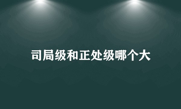 司局级和正处级哪个大
