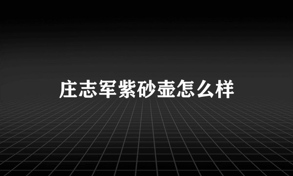 庄志军紫砂壶怎么样