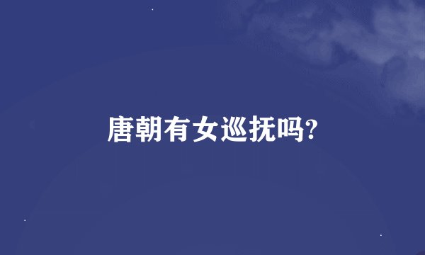 唐朝有女巡抚吗?