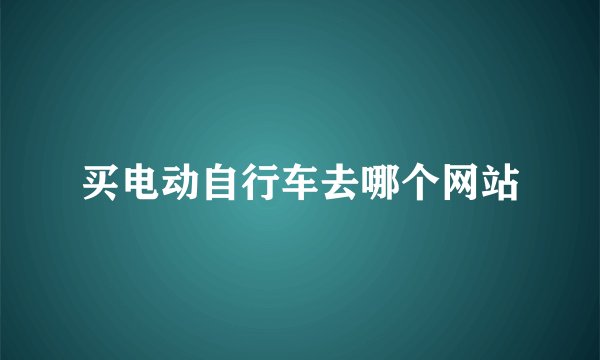 买电动自行车去哪个网站
