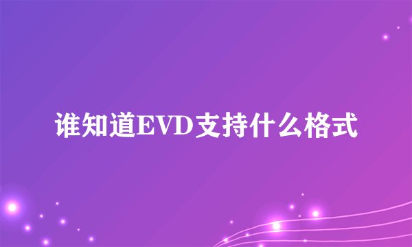 谁知道EVD支持什么格式