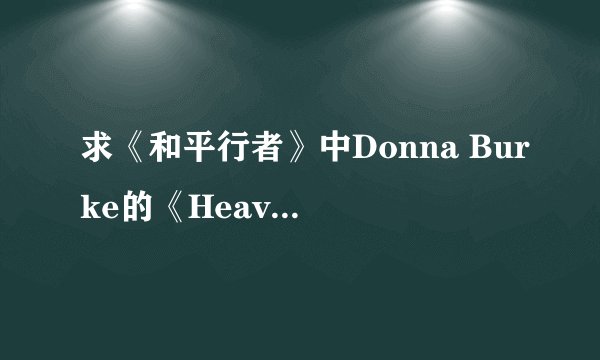 求《和平行者》中Donna Burke的《Heavens  Divide》的歌词