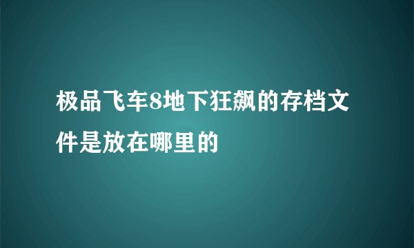 极品飞车8地下狂飙的存档文件是放在哪里的