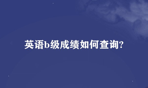 英语b级成绩如何查询?