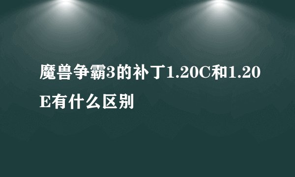 魔兽争霸3的补丁1.20C和1.20E有什么区别