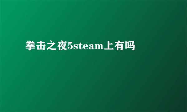 拳击之夜5steam上有吗