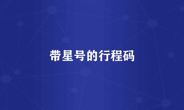 带星号的行程码