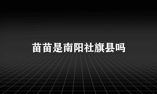 苗苗是南阳社旗县吗
