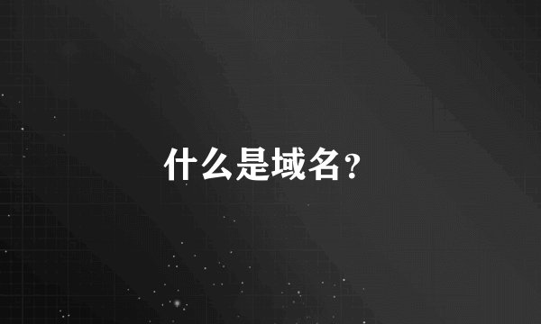 什么是域名？