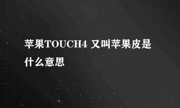 苹果TOUCH4 又叫苹果皮是什么意思