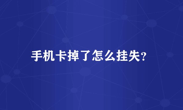 手机卡掉了怎么挂失？