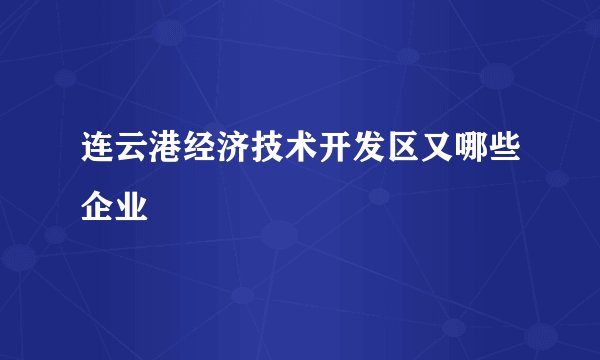 连云港经济技术开发区又哪些企业