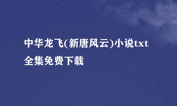中华龙飞(新唐风云)小说txt全集免费下载